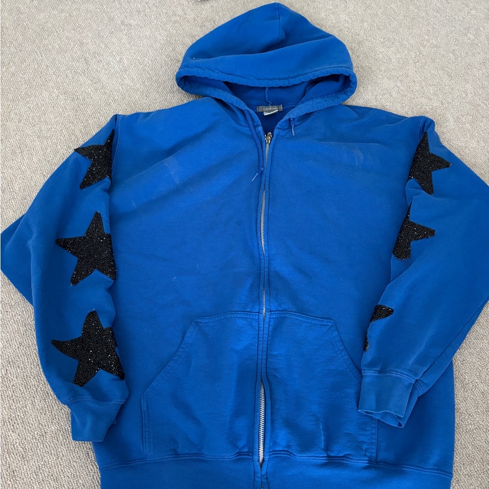LF Carmar Blue Zip Up with Black Star Accents